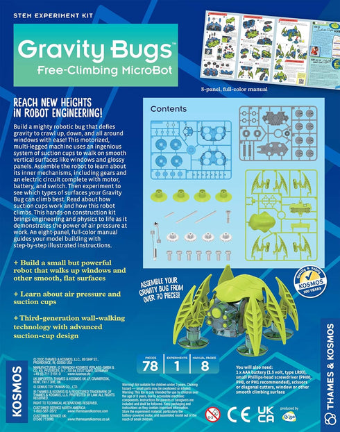 Thames & Kosmos Gravity Bugs Free-Climbing MicroBot | Build a Robotic Wall-Crawling Bug | Explore STEM Lessons in Air Pressure, Suction | Hands-on...