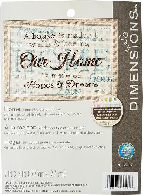 Dimensions "Our Home Decorative Counted Cross Stitch Kit, 7" x 5"...