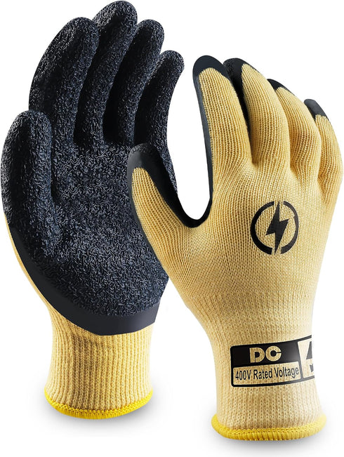 Insulated Electrician Gloves 400V High Voltage Resistant Gloves Flame Retardant Work Gloves, Electrical Rubber Non-slip Texture Design Gloves for ...