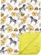 Top Tots Deluxe Minky Baby Blanket - Tropical Zebras, 40 x 29 Inch Yellow Green...