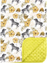 Top Tots Deluxe Minky Baby Blanket - Tropical Zebras, 40 x 29 Inch Yellow Green...