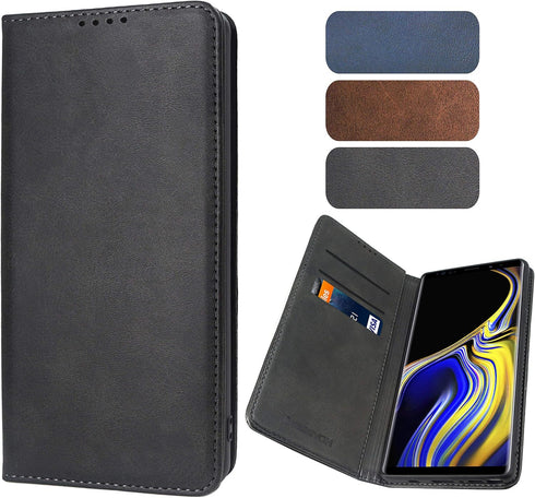 Phone Case for Galaxy Note 9, Samsung Note 9 Flip Case Wallet Case with Card Holder, Business Style Protective Phone Case [Strong Magnetic No Buck...