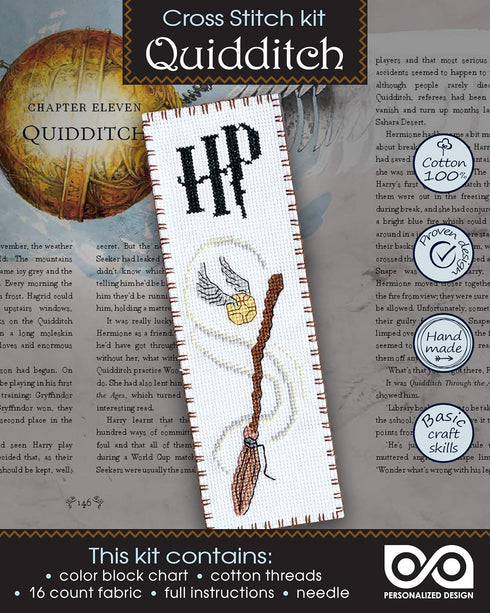Cross Stitch Kit “Quidditch” - Hand Embroidery Bookmark......