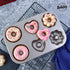 Fancy Donut Pan, 6 Cavity Donut Mold Heavy Duty Steel Non-stick Heart Flower Round Shaped Bund Pans Pattern Doughnut Bakeware for Oven Baking (Cha...