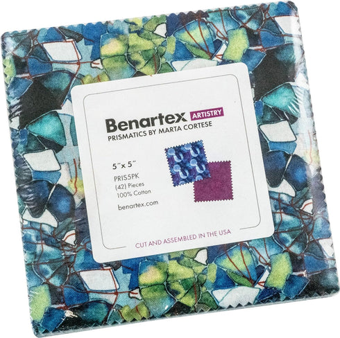 Marta Cortese Prismatics 5X5 Pack 42 5-inch Squares Charm Pack Benartex...
