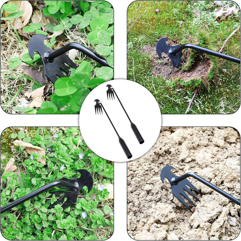 Weeder Puller Tool Weeding Tools Weed Puller Tool for Weed Artifact Uprooting Weeding Tool,4 Teeth Manganese Gardening Hand Weeder Tools,Garden We...