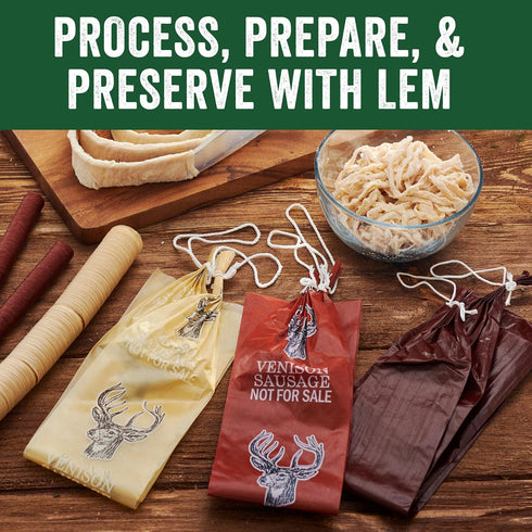 LEM Products Pre-Tubed Natural Hog Casings, 32-35mm, Edible Sausage Casings, Stuffs Approximately 50 Pounds, Great for Sausage Links, Franks, Mett...