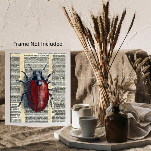 Posterizer 1 pcs-detailed bug on vintage dictionary page 3-Art for Animal Lovers-Vintage Art-Gift for Art Lovers- unframed wall art...