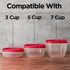 3/5/7 Cup Replacement Lids for Rubbermaid Food Storage Containers Steam Vent (4-Pack, Red)...