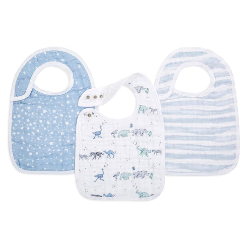 aden + anais Snap Baby Bib, 100% Cotton Muslin, 3 Layer Burp Cloth, Super Soft & Absorbent for Infants, Newborns and Toddlers, Adjustable with Sna...