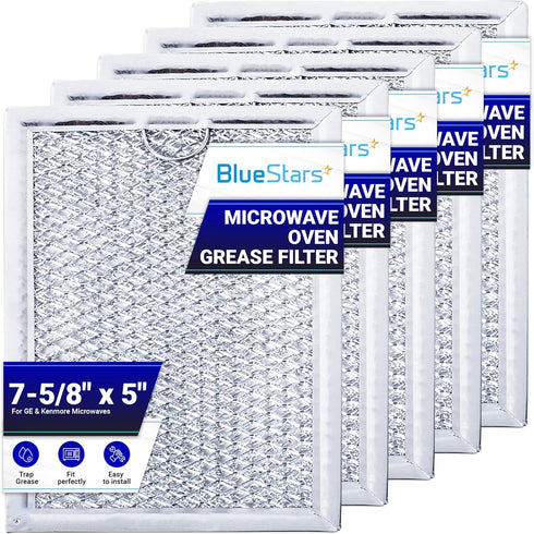 BlueStars WB06X10309 WB06X10359 Microwave Grease Filter Replacement 7.64 x 5.12 - Compatible with G.E LG Kenmore Over-the-range Vent Hood Microwav...