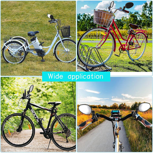 Hestya Bike Mirror 360 Degree Adjustable Safe Rotatable Handlebar Mirror Bicycle Mirror Cycling Rear View Mirror Shockproof Acrylic Convex Mirror ...