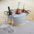 Twine Seaside Jute Rope Wrapped Farmhouse Galvanized Ice Metal Beverage Tub, Wine, Beer Bottle Bucket, 4.5 Gallons...