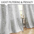 FMFUNCTEX Linen Semi Sheer Curtains for Bedroom and Living Room - Silver Foil 63 Inches Long, Metallic Print Grey Tree Panel for Windows, Light Fi...