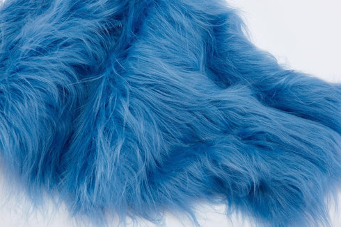 Faux Fur Fabric Square Patches for Crafts, Sewing, Costumes, Seat Pads (Blue, 10 x 20 Inch)...