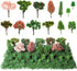 28 Pcs Model Trees Fake Miniature Trees Diorama Supplies Model Scenery Supplies Miniature Garden Accessories with Faux Moss Snow Leaves Decor for ...