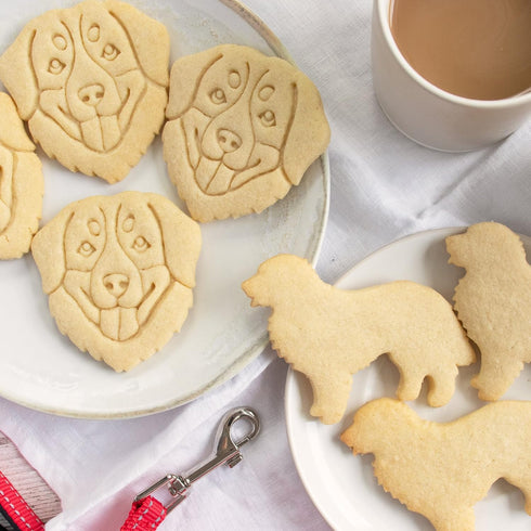 Set of 2 Bernese Mountain Dog cookie cutters (Designs: Face and Silhouette), 2 pieces - Bakerlogy...