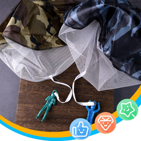 AMOR PRESENT 6PCS Parachute Toys for Kids, Parachute Army Soldiers Tangle-Free Camouflage Parachute Toys for Kids Birthday Party...