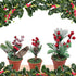 Christmas Tabletop Decorative Pots with Pine Red Berries Pine Cones Greenery - Set of 3 - Snow Flocked Xmas Holiday Decor - 7 1/2" Tall...