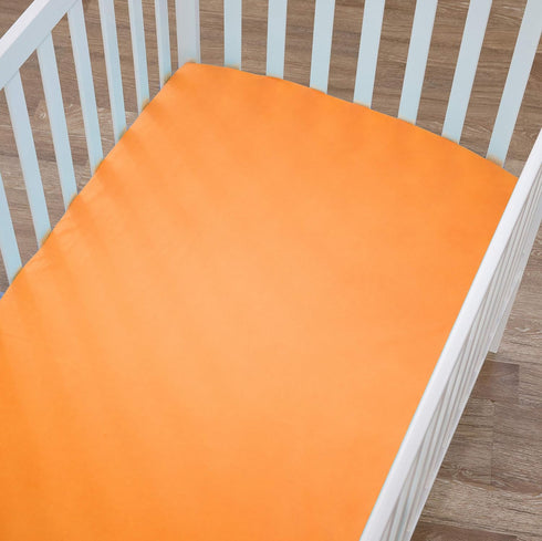 American Baby Company Supreme 100% Natural Cotton Jersey Knit Fitted Crib Sheet for Standard Crib and Toddler Mattresses, Orange, Soft Breathable,...