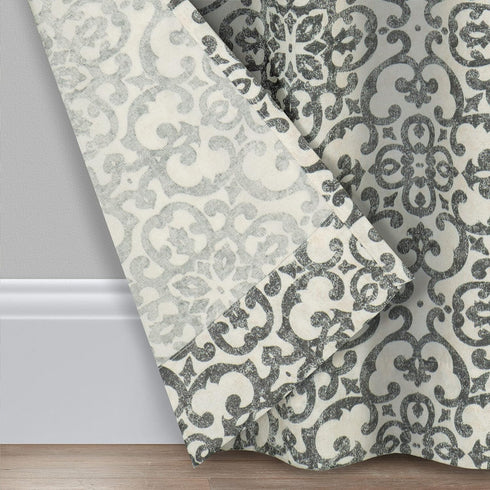 PAIRS TO GO Brockwell Decorative Window Treatment Rod Pocket Curtains for Living Room, Double Panel, 28" x 63", Charcoal...
