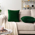 PAVILIA Emerald Green Throw Pillow Covers 18x18 Set of 2, Decorative Pillow Cases for Bed Sofa Couch, Boho Aesthetic Accent Decor Cushion Bedroom ...