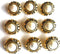 9 - White Pearl Buttons with Antique Gold Rim Settings-Dome -Blouse and Shirt Buttons (9-5/8'' White Pearl Buttons Anti .Gold Rim)...