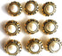 9 - White Pearl Buttons with Antique Gold Rim Settings-Dome -Blouse and Shirt Buttons (9-5/8'' White Pearl Buttons Anti .Gold Rim)...