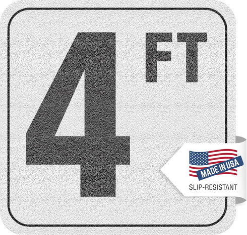 Aquatic Custom Tile, 4FT Pool Depth Markers, 6x6 Inches Vinyl Pool Stickers, Swimming Pool Number Markers, Pool Safety Signage, Adhesive Pool Dept...