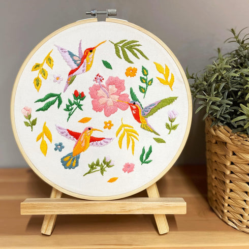 Bird Embroidery Kit for Adults Beginners, Funny flower hummingbird Cross Stitch Kit for Crafts Starters with Cute Birds Flora Patterns Include Emb...