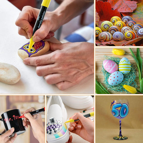 Mr. Pen- Acrylic Paint Marker Pens, 8 Colors, Acrylic Paint Pens for Rocks Painting, Glass, Wood, Ceramic, Fabric, Canvas, Mugs, Scrapbooking, Roc...
