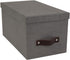 Bigso Silvia Organizational Storage Box with Leather Handle for Shelves and Stacks Easily - Durable and Decorative Storage Boxes with Lids - 5.9 i...