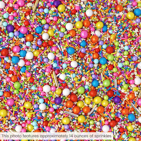 Sprinkle Pop Rainbow Road Sprinkle Mix| Blend of White Red Orange Yellow Green Blue Pink Purple Rainbow Sprinkles Made in USA for Decorating Birth...