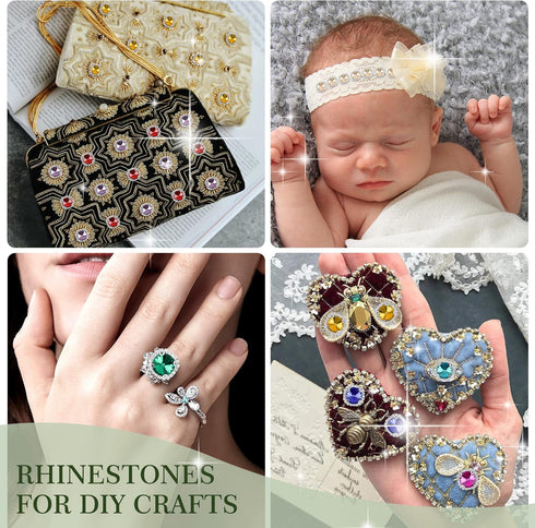 Flat Back Rhinestones Buttons Embellishments with Diamond, Sew On Crystals Glass Rhinestone for Clothing Wedding Bouquet(20pcs) White...