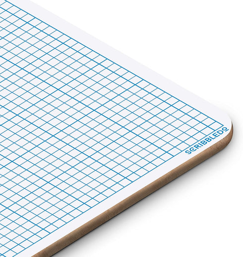 SCRIBBLEDO Dry Erase Graph Whiteboard 9" x 12" Double Sided Dry Erase Board with Grid for Home, School, Classroom, kids and Students Portable Grid...