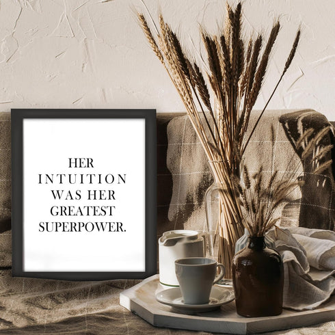 Posterizer 1 pcs-Her intuition was her greatest superpower quote-Inspirational Women's Art-Gifts for Women-Gift for Moms-Living Room Bedroom decor...