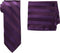 Stacy Adams Men's Tall Plus Solid Woven Formal Stripe Tie Set Extra Long, Purple, One Size...