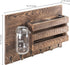 MyGift Wall-Mounted Burnt Wood Mail Holder Organizer with 6 Key Hooks & Mason Jar...
