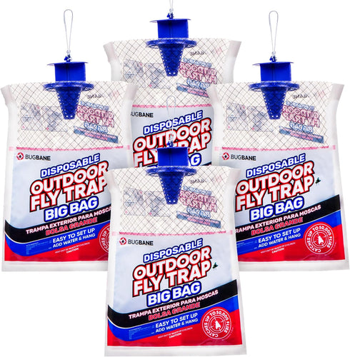 Fly Traps Outdoor Fly Traps. 4 Natural Pre-Baited Fly Bags Outdoor Disposable. Big Bag Fly Trap Bag Fly Catchers Outdoors. Stable Horse Ranch Fly ...