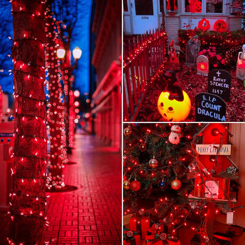 Christmas Lights Indoor Outdoor, 2PACK 13FT 50-count Lights Incandescent Mini Halloween String Light, 120V UL Certified Green Wire Lights for Xmas...