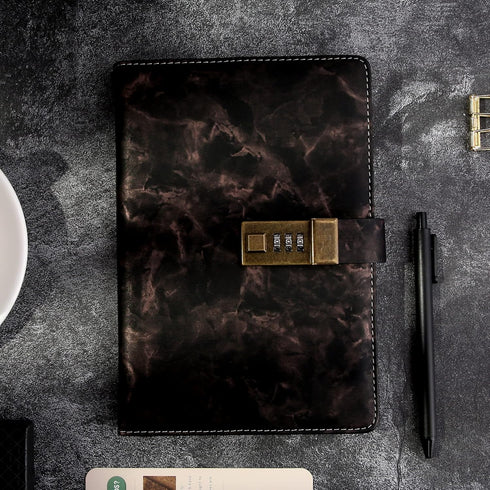 CAGIE Marble Diary with Lock for Girls, Waterproof Journal with Lock 192 Pages Secret Women Locked Diary with Pen, Password Locked Journals for Me...