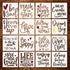 16 Piece Inspirational Word Stencil Set, Stencils for Painting on Canvas - Quotes Include Live, Laugh, Love, Inspire and Hope - Stencils for Paint...