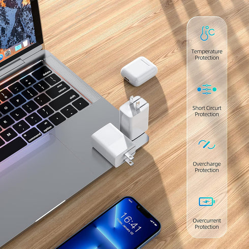 20W Fast Charger Fit for AirPods Pro Gen 1 2, Fit for AirPods Max, Fit for AirPods 1st/2nd/3rd Generation A2698 A2564 A2084 6.6 Ft USB-C to L Char...