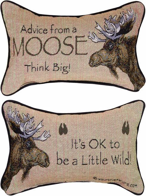Manual The Lodge Collection Reversible Throw Pillow, 12.5 X 8.5-Inch, Advice from a Moose X Your True Nature...