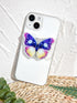 Nature Butterfly Phone Grip Stand, Cute Clear Cell Phone Holder,Expandable Collapsible Cell Phone Accessory, Phone Charms Support with Transparent...