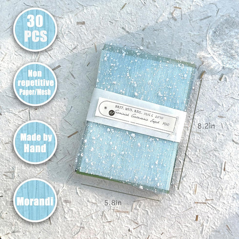 Aromoty 30Pcs Handmade Scrapbook Paper Craft Textured Paper Morandi A5 sheet Mesh Fabric Mulberry Special Paper Mix for Scrapbooking Junk Journal ...