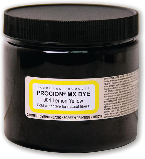 Jacquard Procion MX Tie Dye Powder Lemon Yellow, 8 Ounce Jar for Fabric and Clothing | Permanent and Washfast...