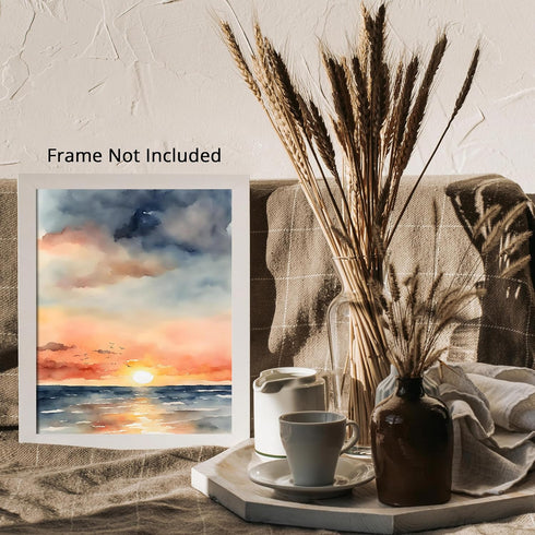 Posterizer 1 pcs- sea and beach themed oil painting style print 13-Landscape & Nature Art-Floral Botanical Art- Decor for Home & Office- unframed ...