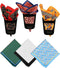 BELLUNO Pocket Square 6 pcs with 3 Folds Holders, Penetrating Printed Handkerchiefs Set for Men...