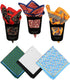 BELLUNO Pocket Square 6 pcs with 3 Folds Holders, Penetrating Printed Handkerchiefs Set for Men...